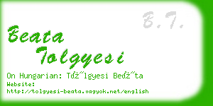 beata tolgyesi business card